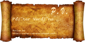 Péter Veréna névjegykártya
